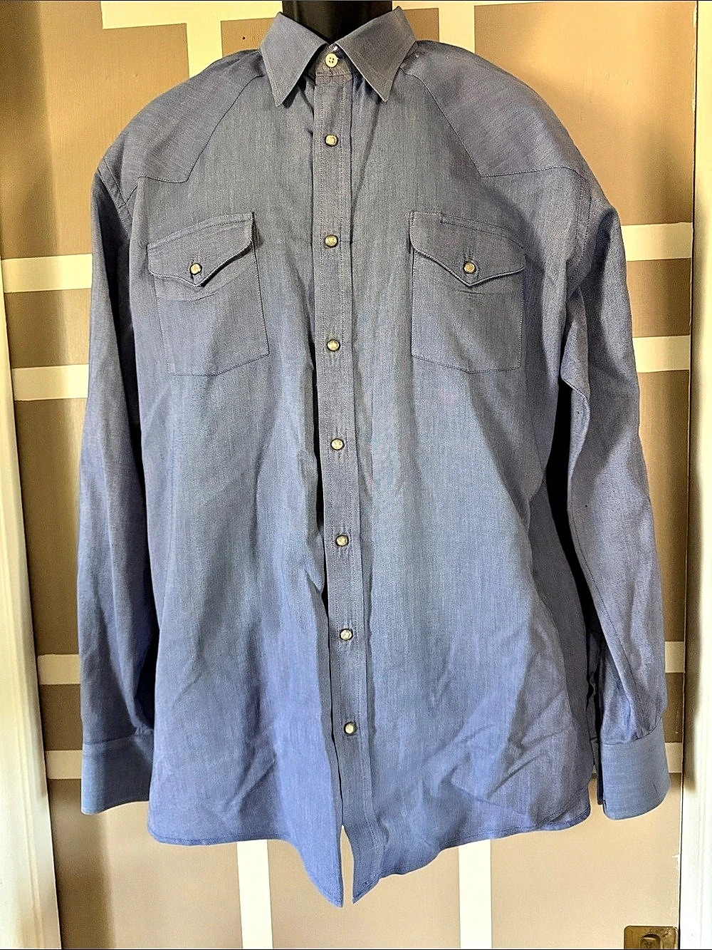 NWOT Ely Cattleman Men's Western Pearl Snap Button Down Shirt Sz 17 1/2 (37)